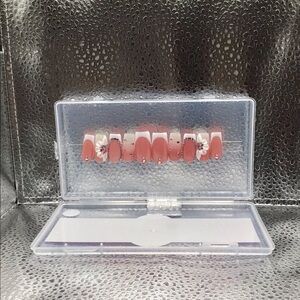 Pink Press-On Nails with Pearl Accents